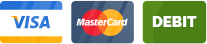 We accept Visa, MasterCard and Debit